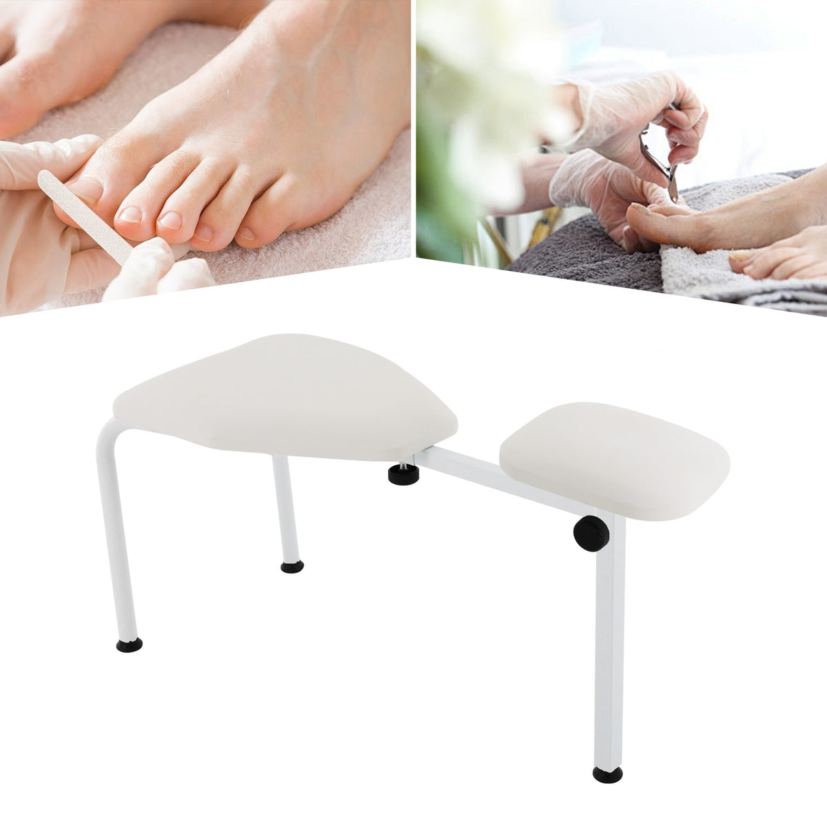 Adjustable Pedicure Stool with Foot Rest for Nail Salon & Spa