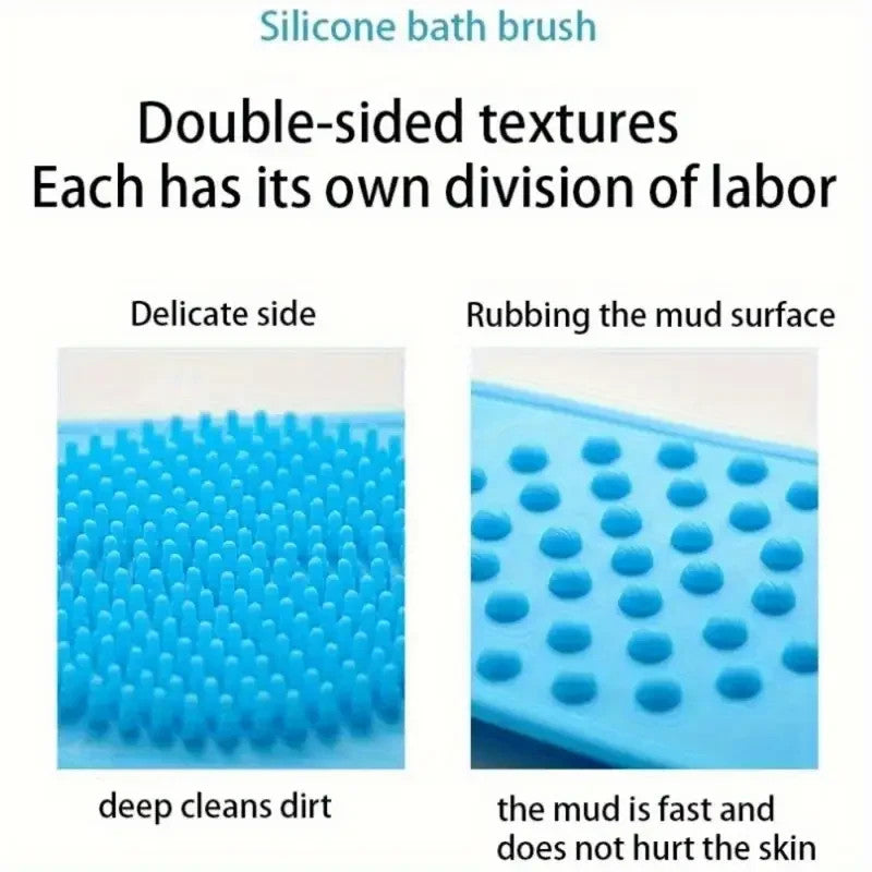 Silicone Shower Back & Body Scrubber Set - 2 Pack, Blue & Purple