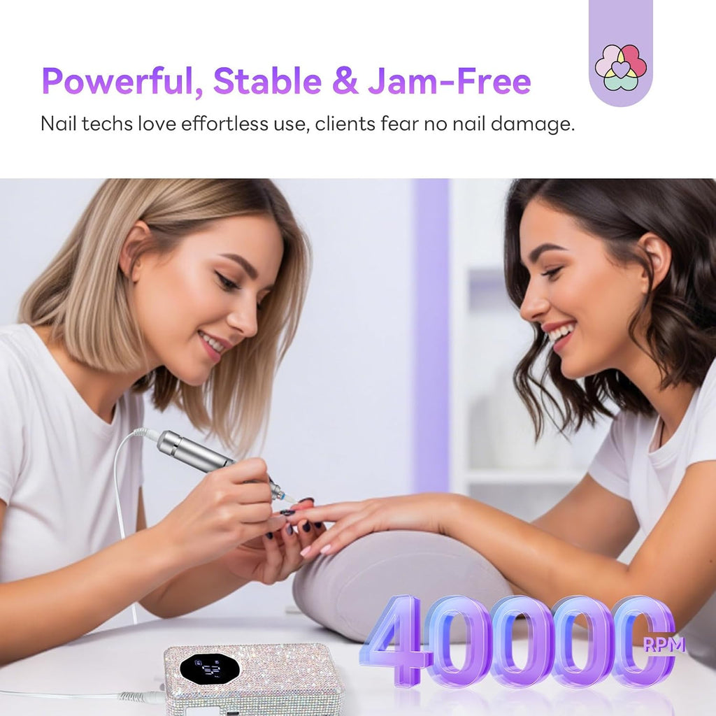 Electric Nail Drill 40000 RPM for Acrylic Removal and Nail Art