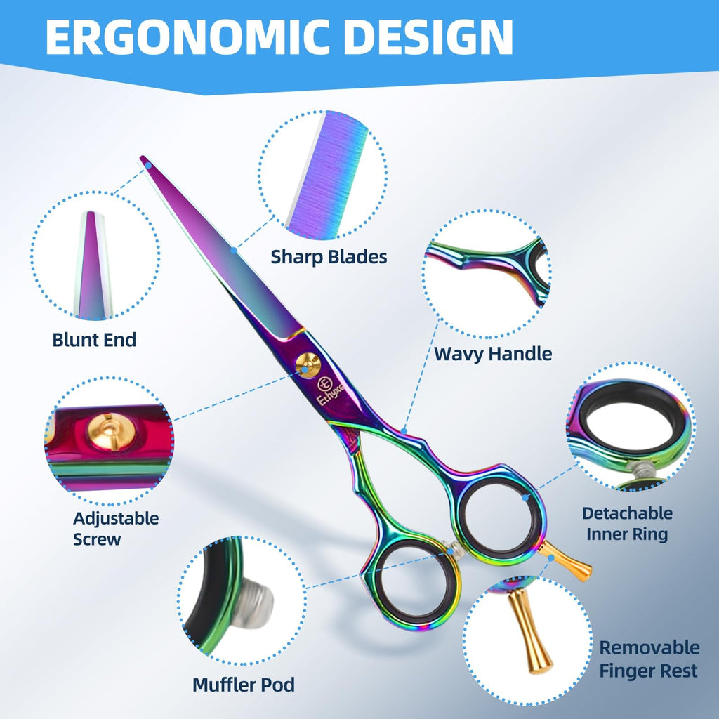 6.5-Inch Professional Barber Scissors Set Thinning Hair Cutting Shears