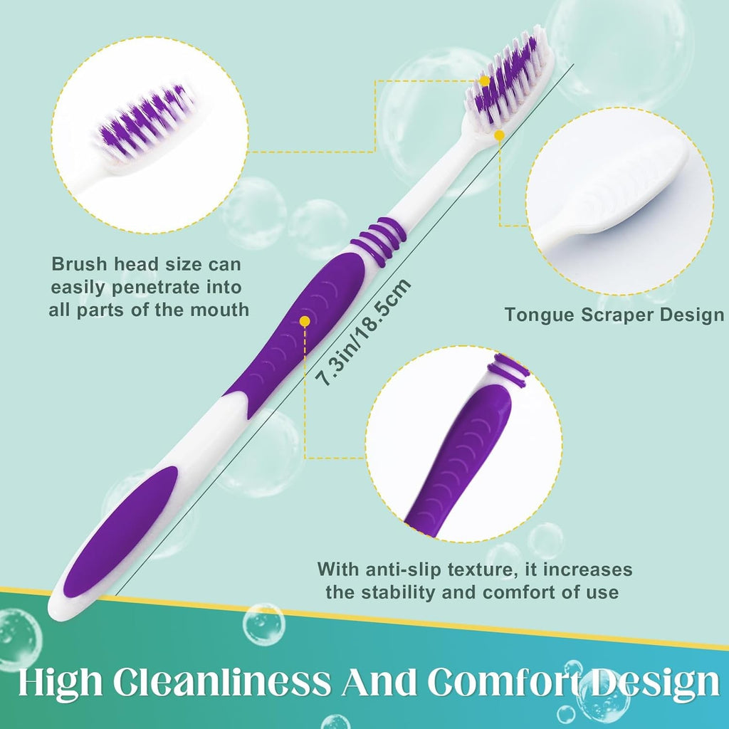 Disposable Travel Toothbrushes Bulk Pack - 60 Individually Wrapped Hygiene Brushes