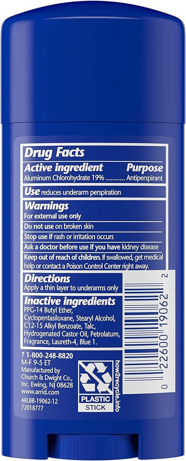 Arrid XX Regular Scent Extra Dry Solid Antiperspirant Deodorant 2.6oz 6-Pack