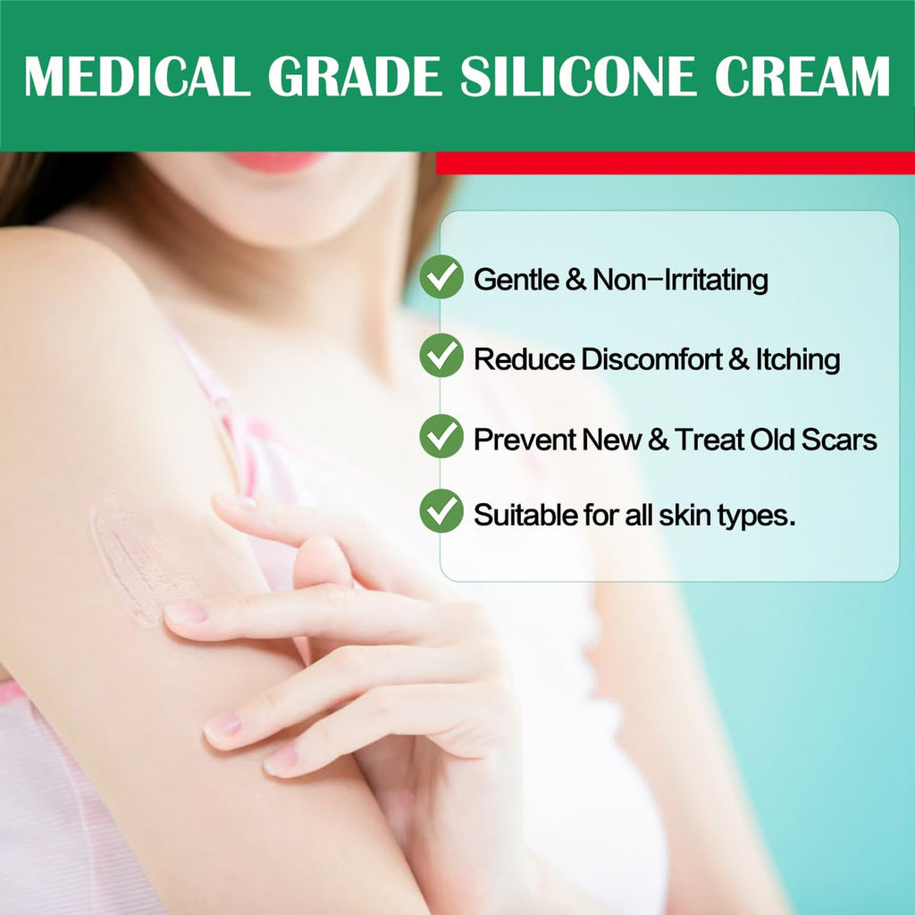 Silicone Scar Gel for Old & New Scars, Stretch Marks & Skin Healing - 1oz
