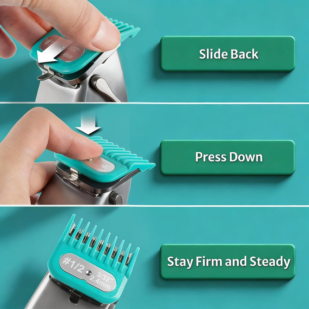 Universal Hair Clipper Guard Set - 12 Color-Coded Sizes for Trimming