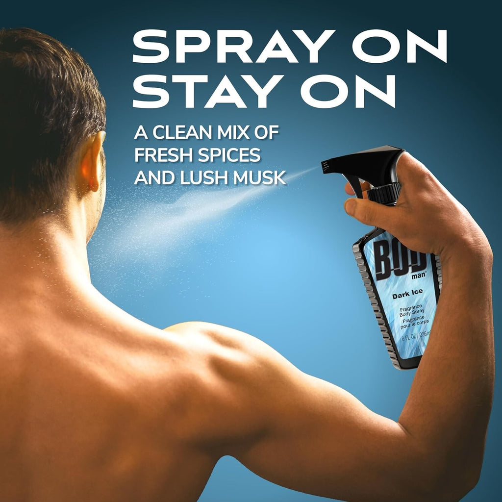 Bod Man Dark Ice Fragrance Body Spray - 8 Fl Oz, Pack of 3