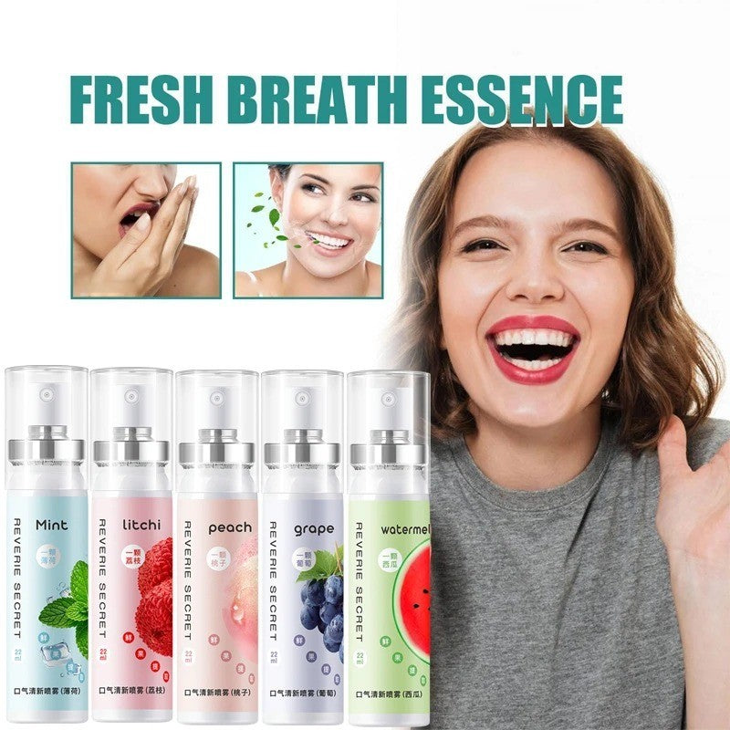 Portable Fruit Flavor Oral Fresh Breath Spray - Mint, Peach, Watermelon, Litchi