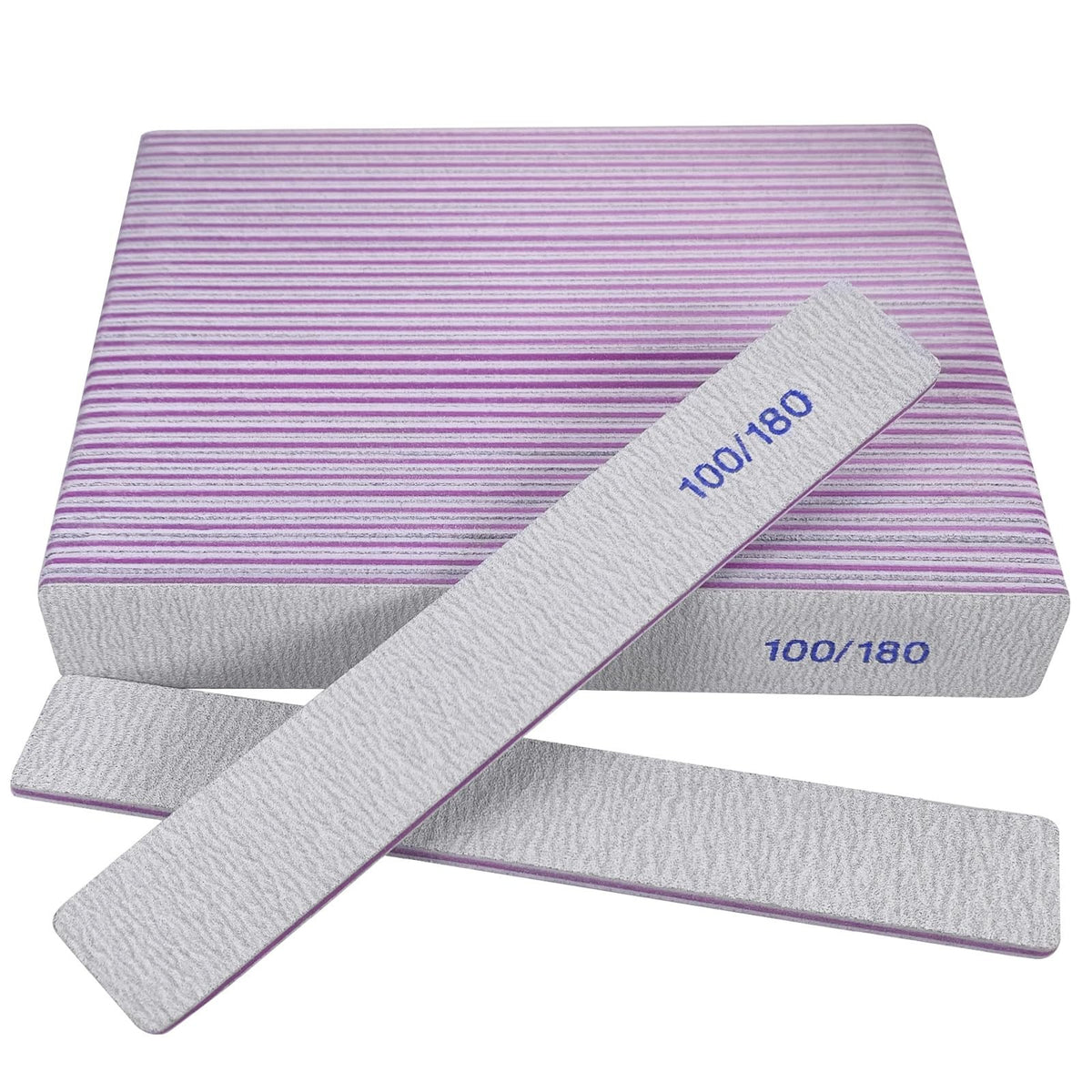 Nail Files 24 Pack - Double-Sided 100/180 Grit Emery Boards for Nails