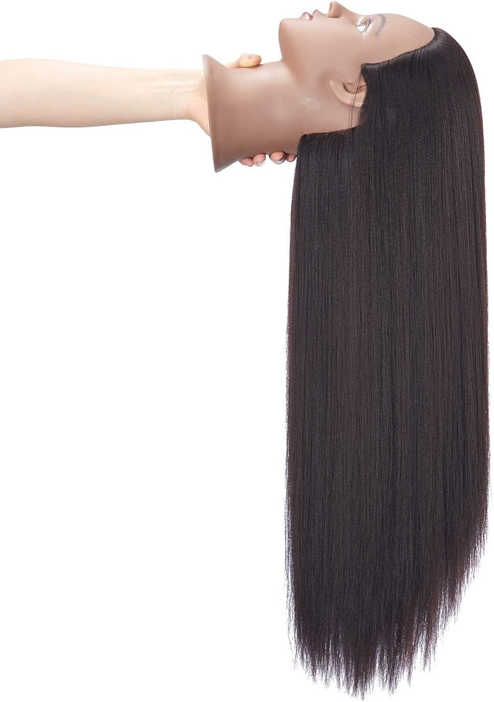 High-Temperature Resistant Yaki Black Mannequin Head for Hair Styling & Training