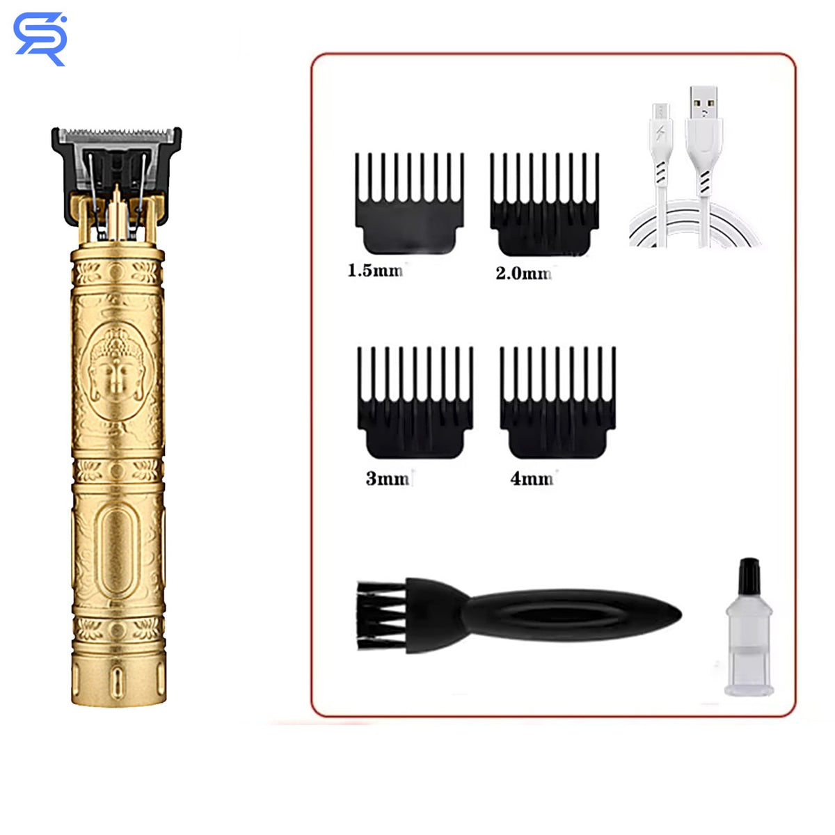 Men's Cordless Hair Trimmer Grooming Kit with Rechargeable Battery and Precision T-Blade