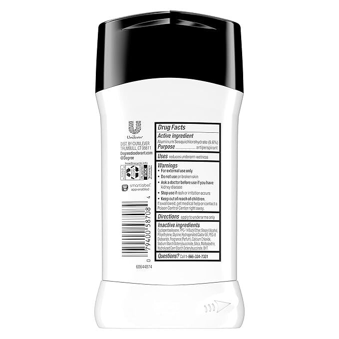 Men's 3-Pack Ultraclear 72-Hour Antiperspirant Deodorant Black White 2.7 Oz
