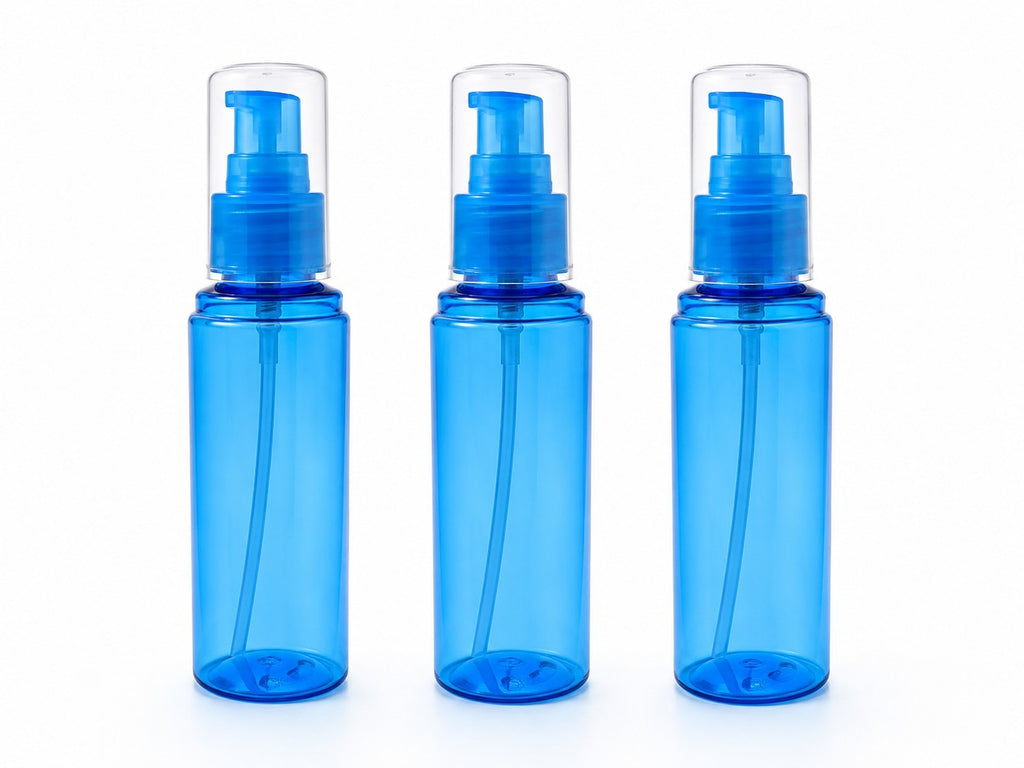 3 Pack 3.4oz Clear Plastic Lotion and Soap Pump Bottles
