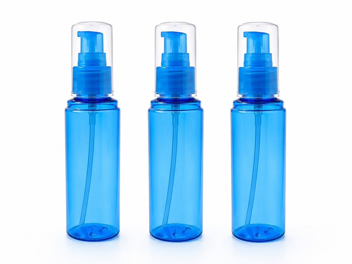 3 Pack 3.4oz Clear Plastic Lotion and Soap Pump Bottles