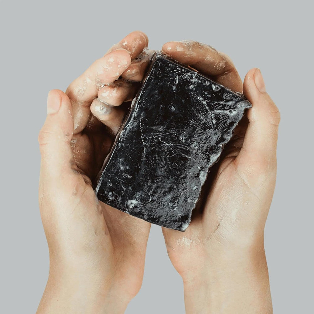 Charcoal Soap Sponge for Body & Face - Reusable Exfoliating Shower Scrubber