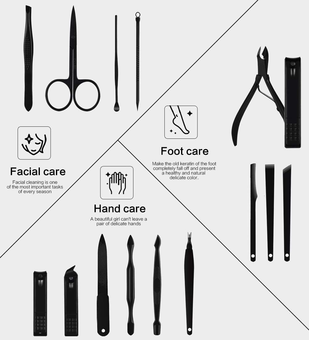 15-Piece Stainless Steel Nail Clipper Set for Manicure and Pedicure - Red