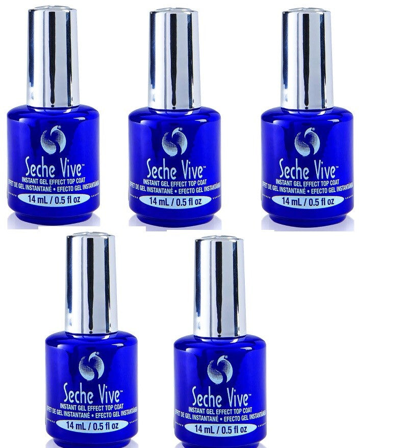 Seche Vive Instant Gel Effect Top Coat - Pack of 5 0.5 Oz Nail Polish