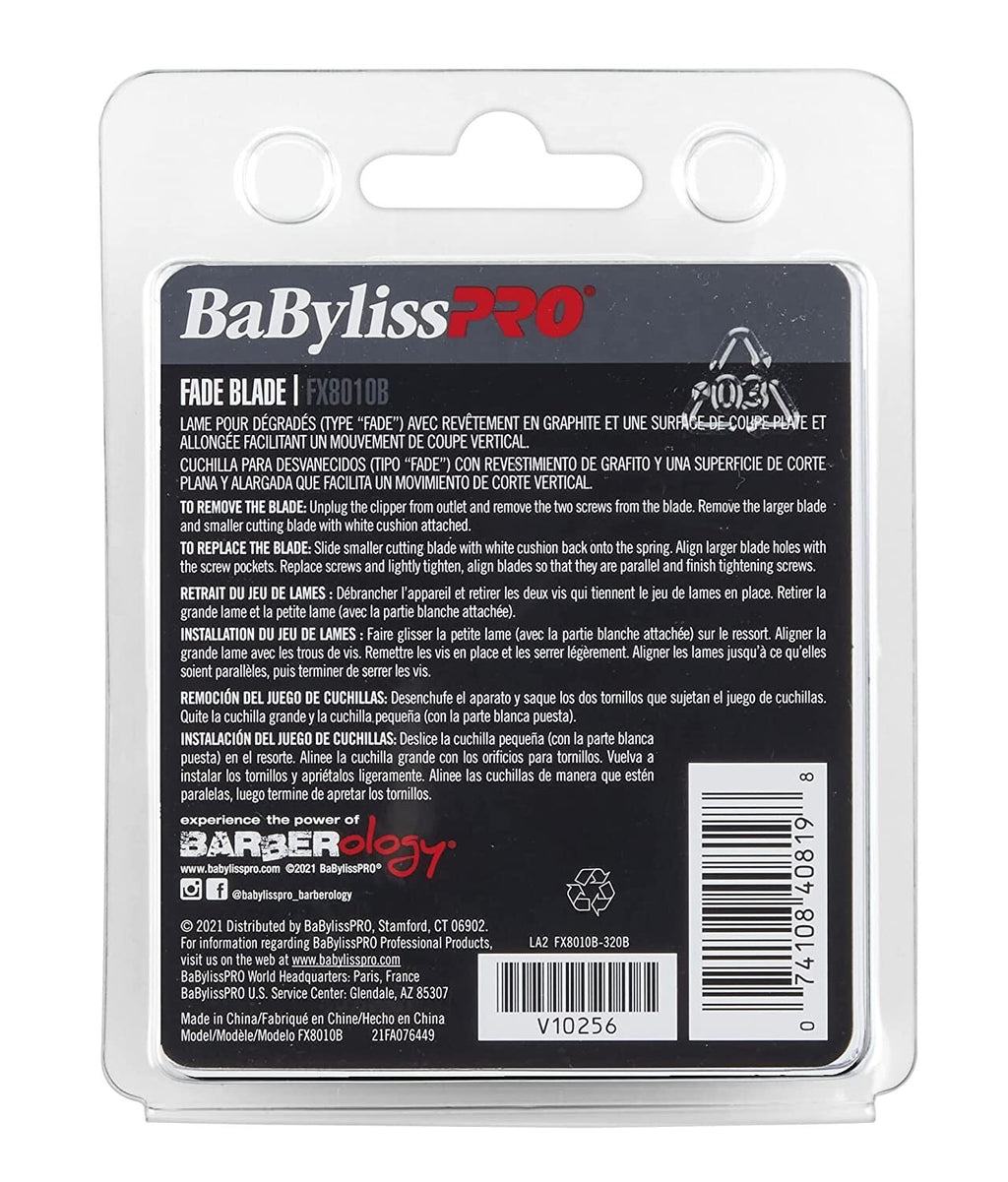 BaBylissPRO Black Graphite Fade Blade Replacement FX8010B for Clipper Models