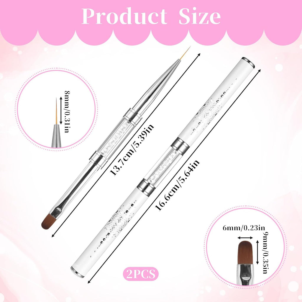 Double-Ended Nail Art Brush Set for Gel and French Tips - Professional Manicure Tools