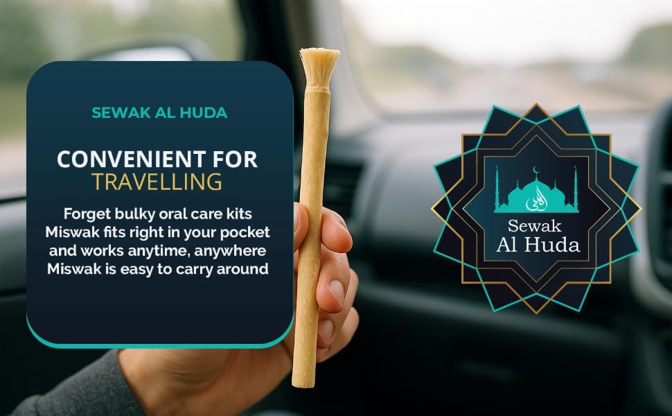 Natural Chewing Miswak Sticks with Holder - Oral Hygiene, Fresh Breath, Tartar Prevention