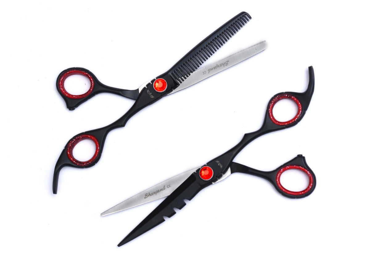 Professional Hair Cutting & Thinning Scissors Set 6.5" with Razor & Tweezer