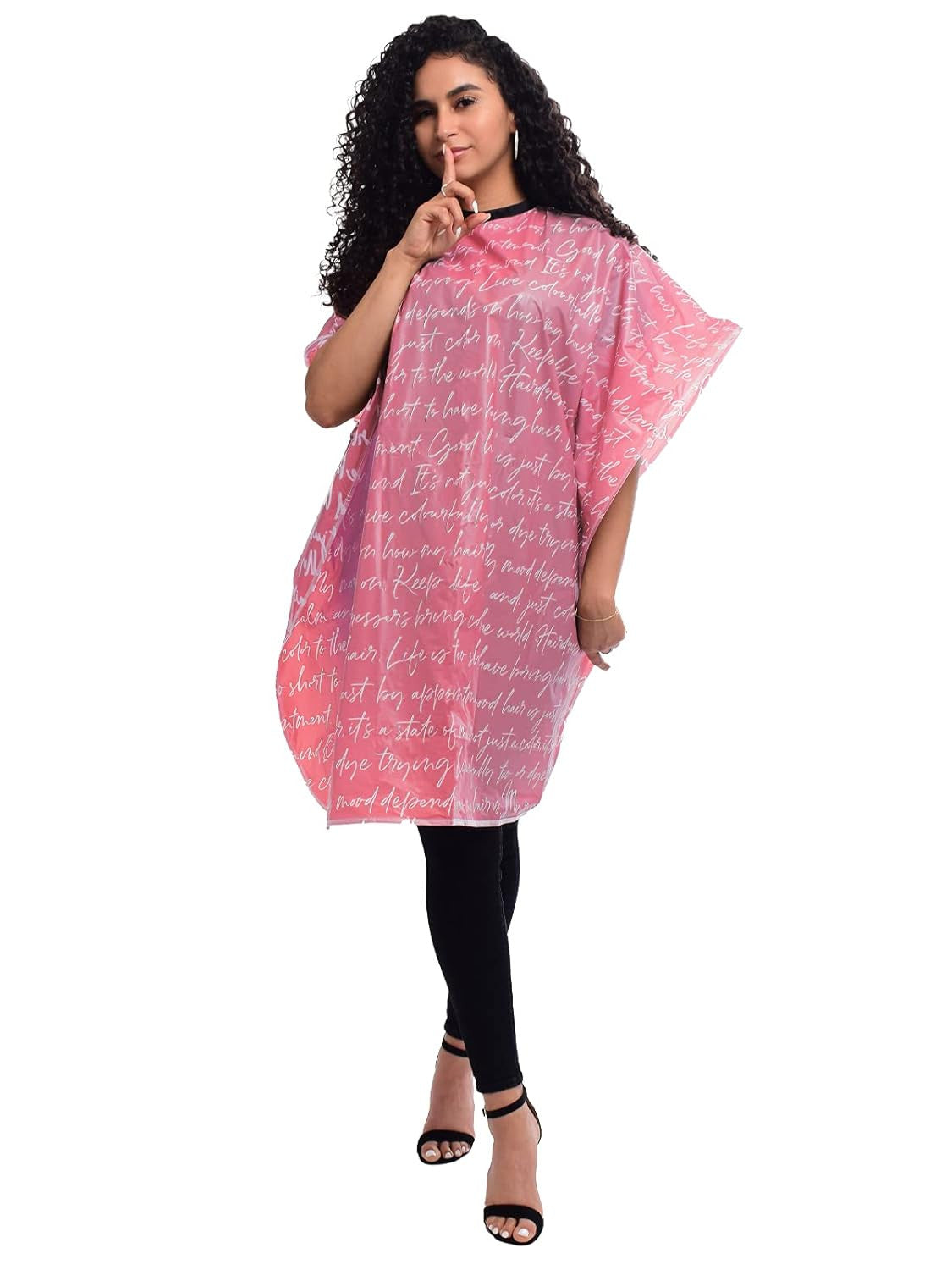Professional Hair Stylist Shampoo Cape Waterproof Vinyl with Soft Nylon Neckband