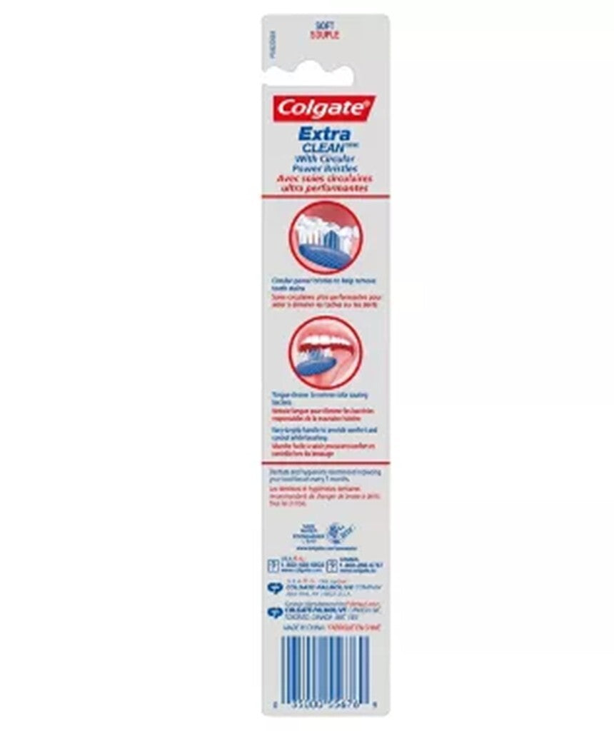 Colgate Medium Bristle Toothbrush Pack of 6 - Extra Clean Assorted Colors