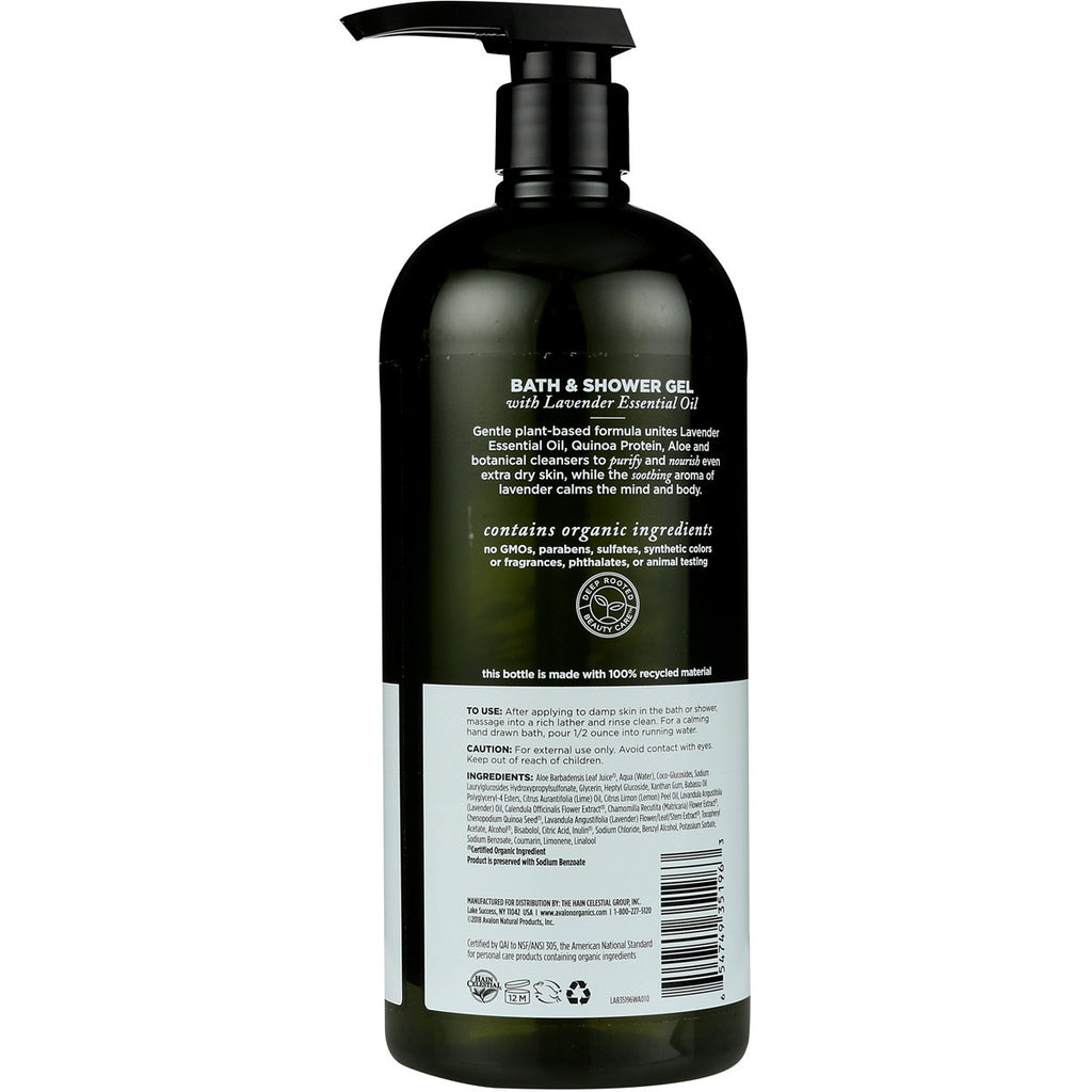 Lavender Bath and Shower Gel - Organic Plant-Based 32oz by Avalon