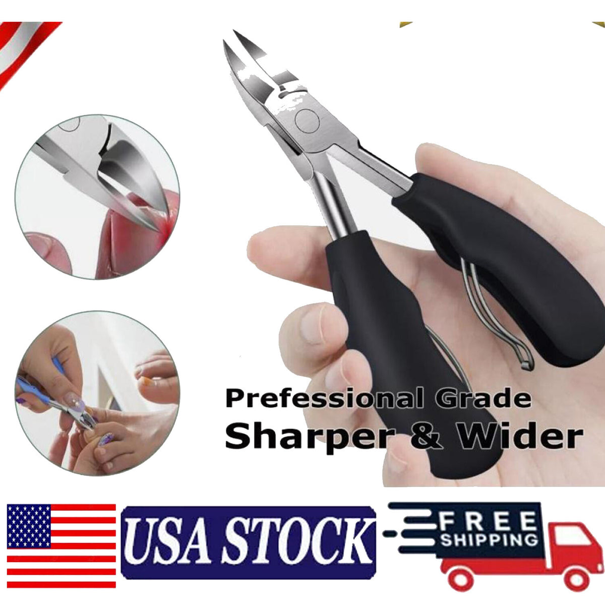 Heavy Duty Toenail Clippers for Thick & Ingrown Nails - Precision Nail Scissor