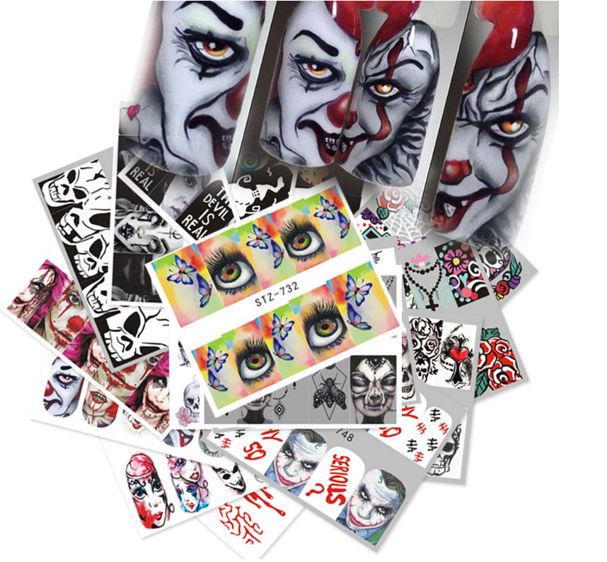 Halloween Day of the Dead Nail Art Stickers - 25 Sheets
