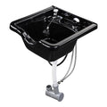 Salon Shampoo Bowl with Neck Rest and Extendable Sprayer for Hair Washing