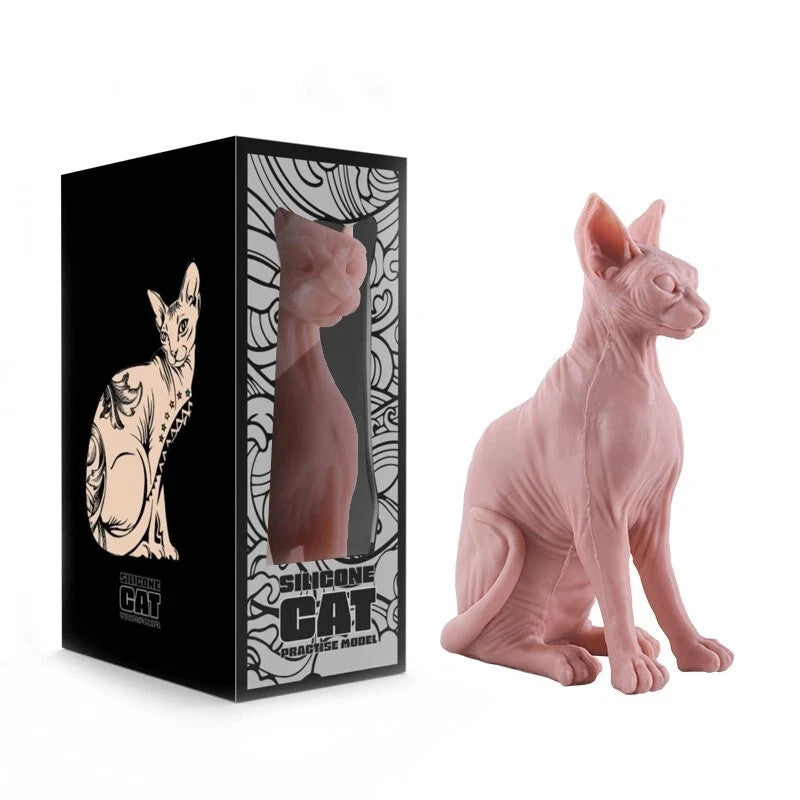 Cat-Shaped Tattoo Practice Skin Model Silicone Rubber for Training