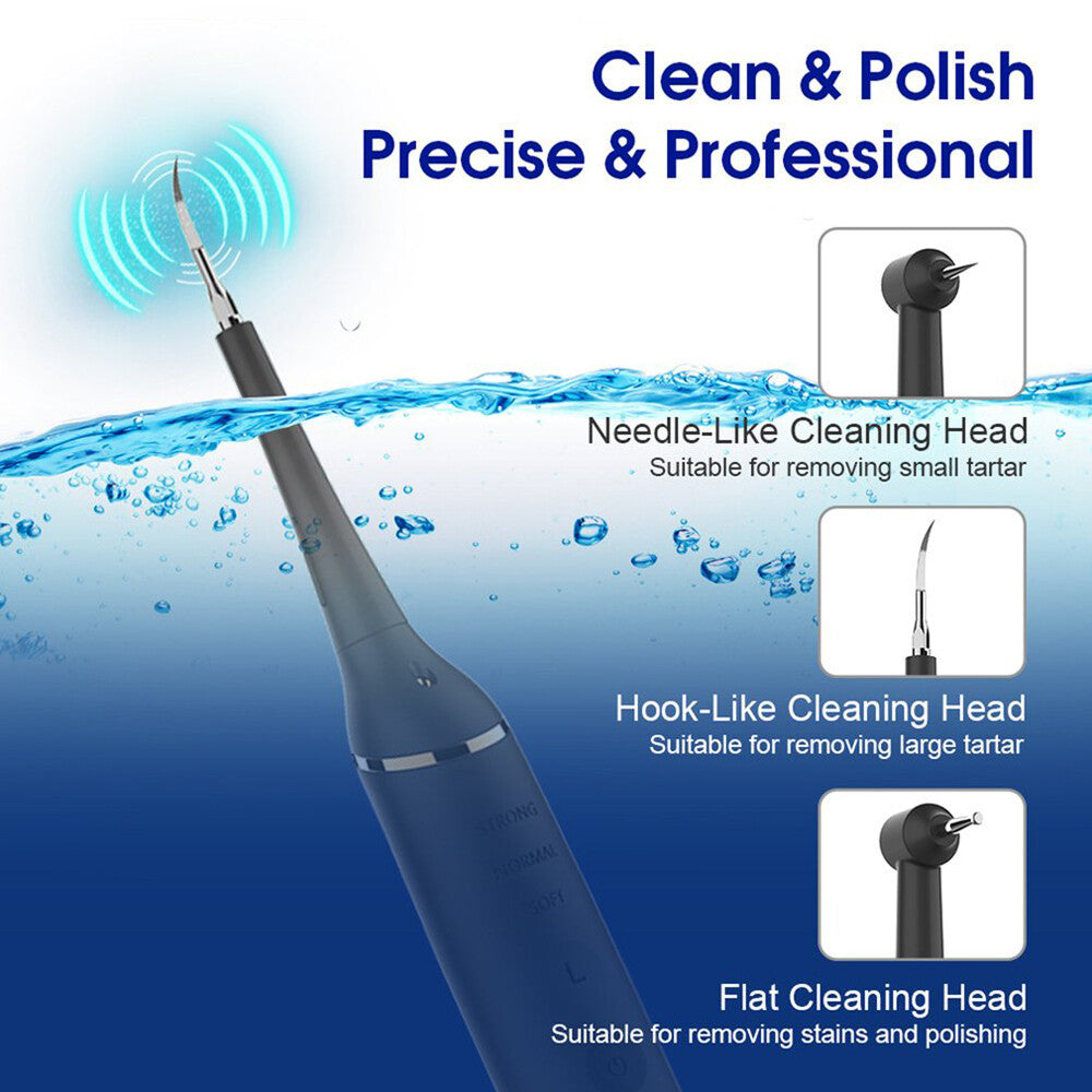 Electric Sonic Dental Scaler Tartar & Plaque Remover with 3 Tips