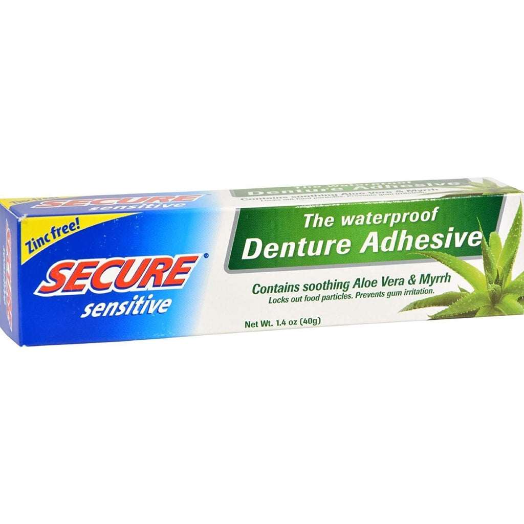 Waterproof Denture Adhesive with Aloe & Myrrh - 1.4 Ounce, Secure Fit