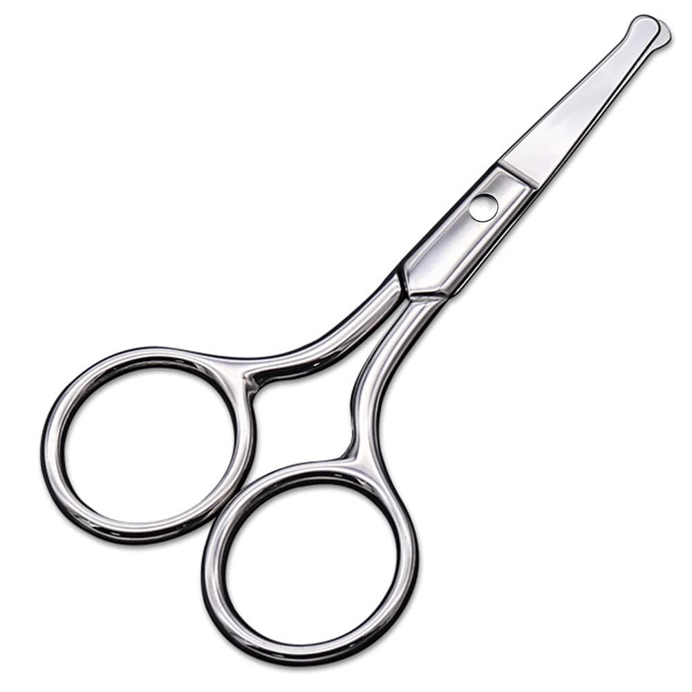 Mini Round-Tip Nose, Eyebrow & Facial Hair Scissors - Silver