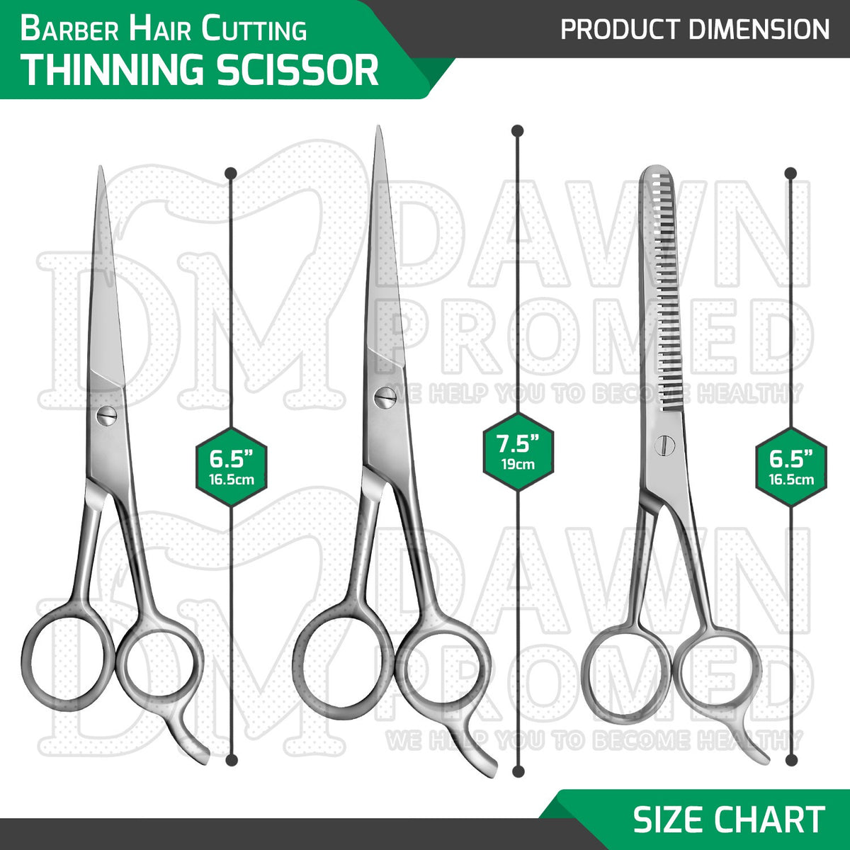 Professional Hair Cutting Scissors Thinning Shears Set - 3 Pieces