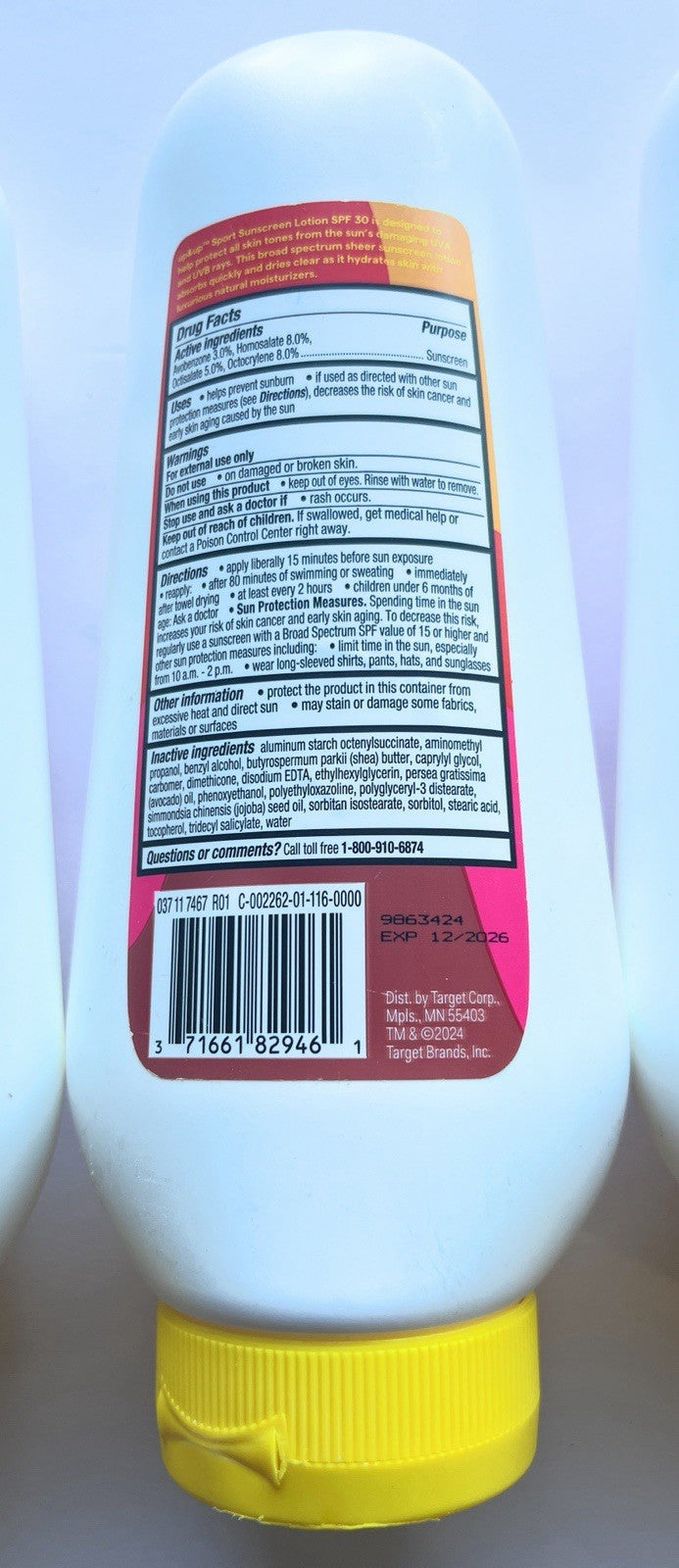 6 Pack SPF 50 Sport Sunscreen Lotion - 16 Oz | Water-Resistant, Broad Spectrum