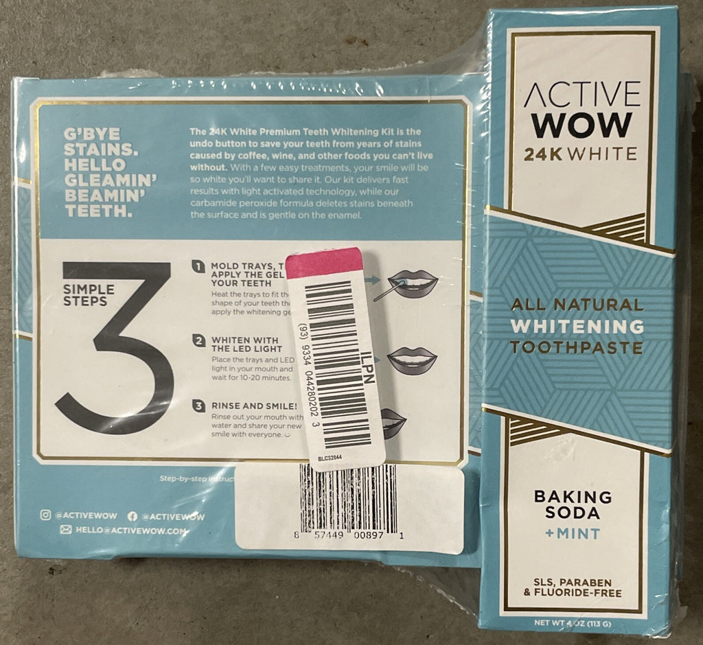 Active Wow 24K White Kit with Pen & Toothpaste - Sealed