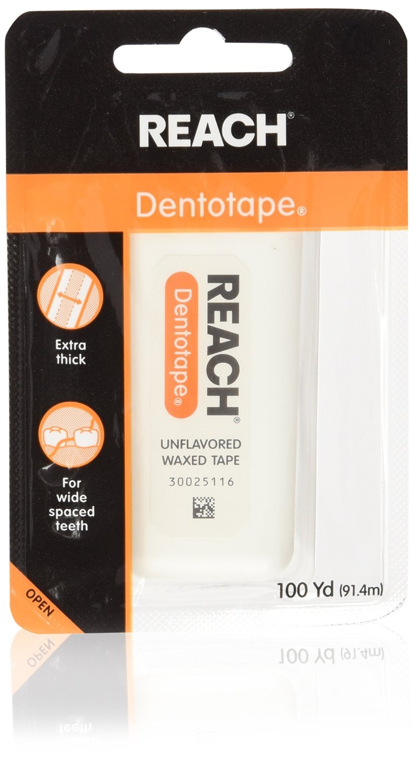 Dental Floss Waxed Ribbon 100-Yard Dispenser Pack of 4 for Plaque Removal