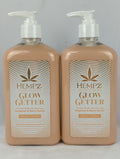 Hempz Glow Getter Body Moisturizer Set with Shimmer Bergamot Vanilla 2 Pack