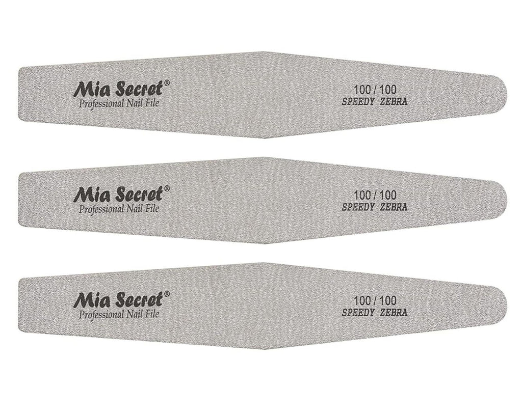 Nail File Set - Professional 100/100 Diamond Speedy Zebra 3 Pack