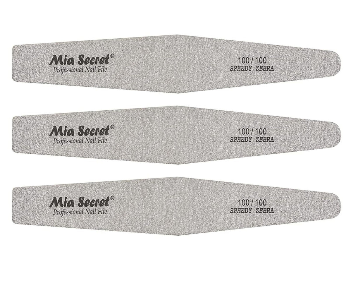 Nail File Set - Professional 100/100 Diamond Speedy Zebra 3 Pack