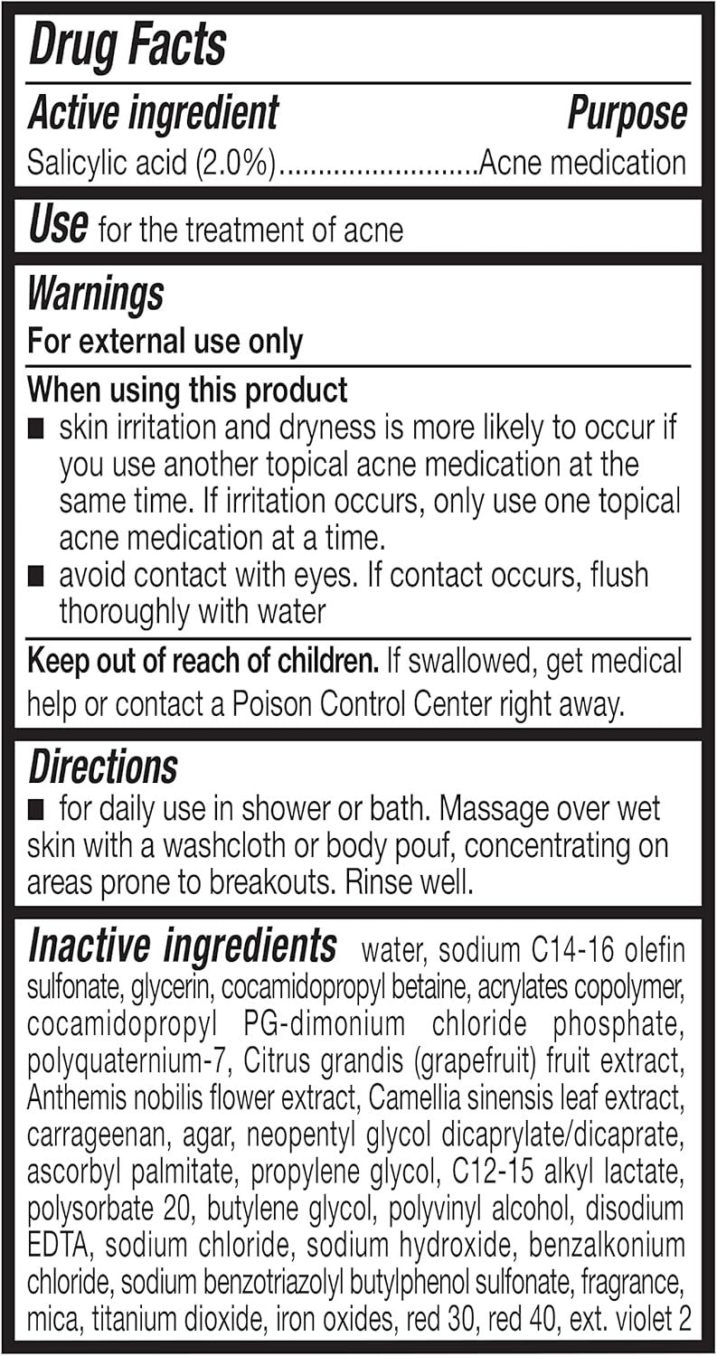 Pink Grapefruit Body Wash with Salicylic Acid for Acne - Clarifying & Refreshing