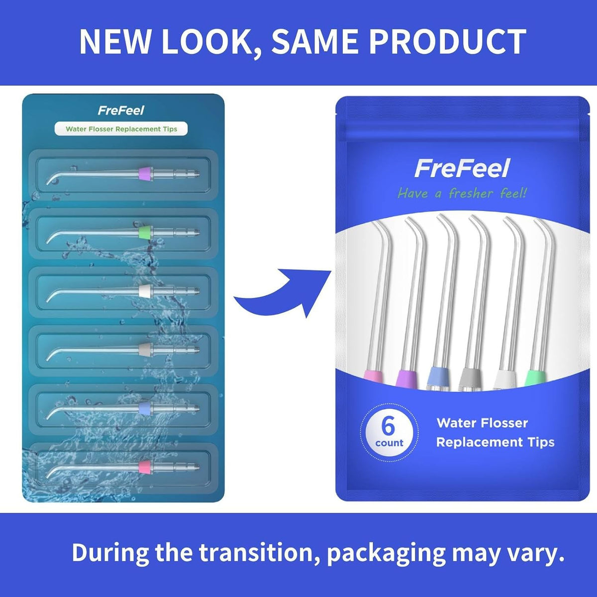 Water Flosser Replacement Tips - 6 Color-Coded Classic Jet Nozzles