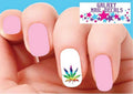 Colorful Cannabis Leaf Waterslide Nail Decals - Set of 20 for Nail Art