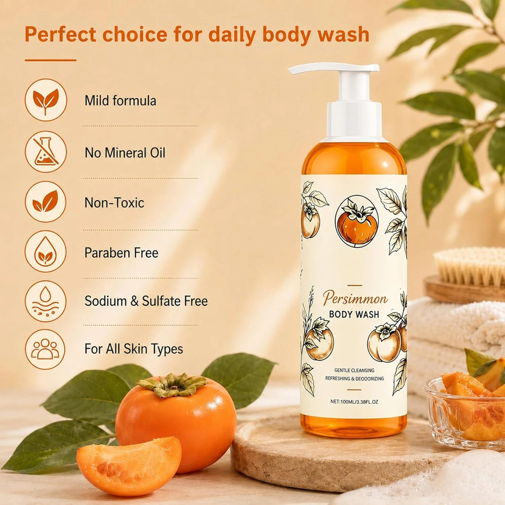 Persimmon Body Wash for Mature Skin - Deep Cleansing & Deodorizing 100ml