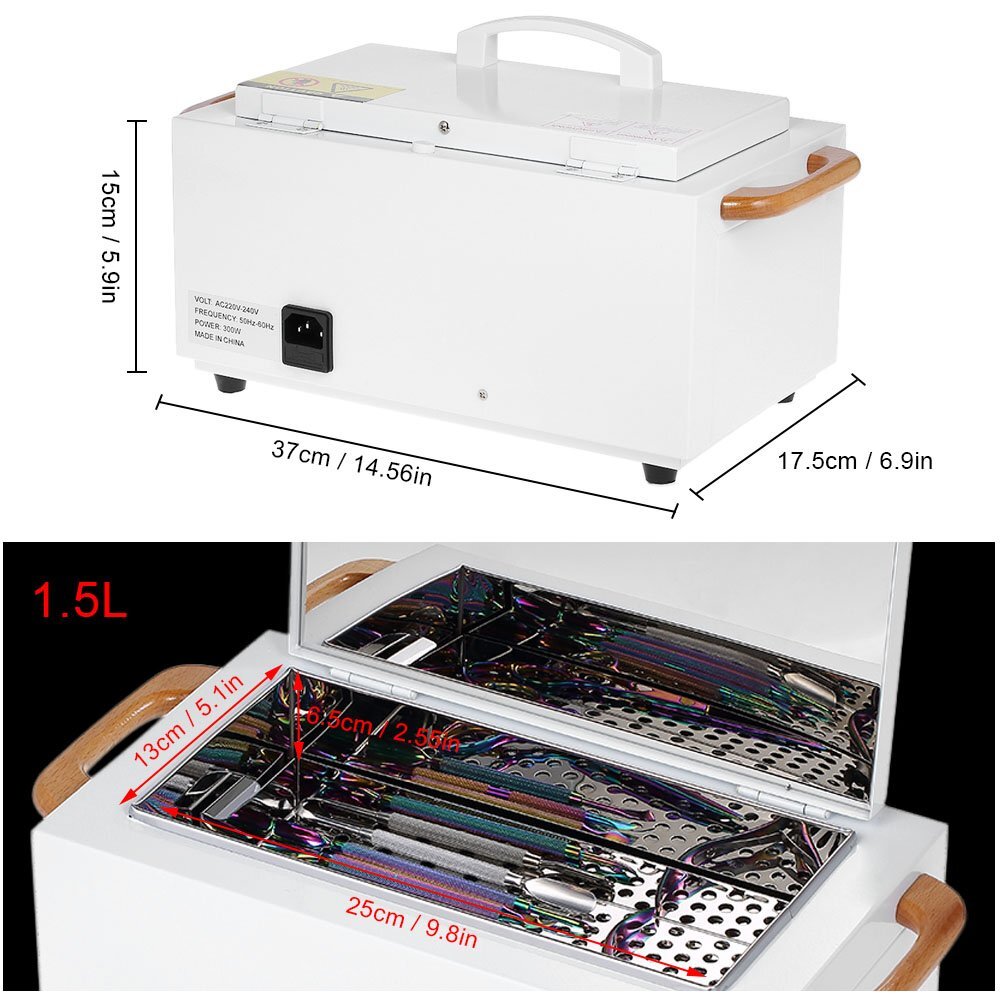 High Temperature Metal Tool Cleaning Box 110V 300W with Timer for Manicure Pedicure