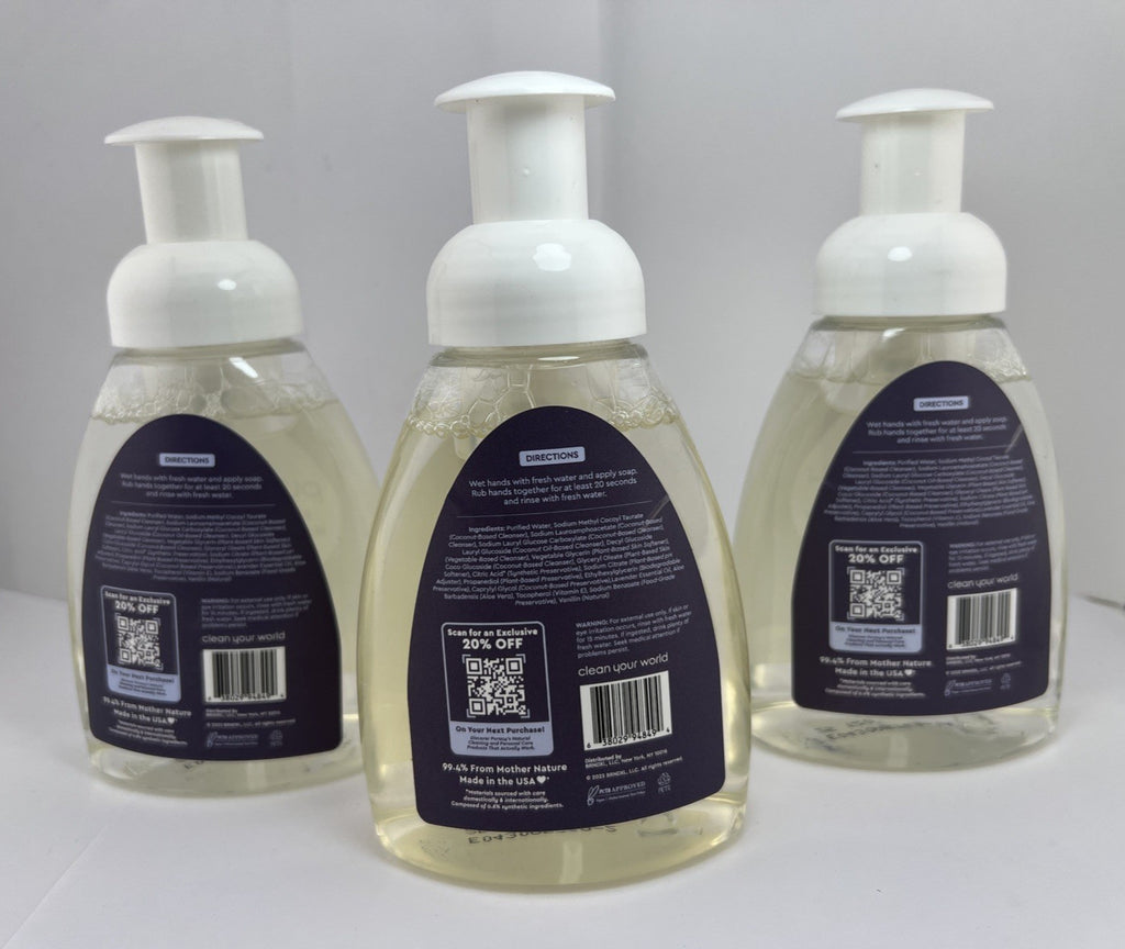 Foaming Hand Soap Lavender Vanilla - Plant-Based, 8.5 oz Pack of 3