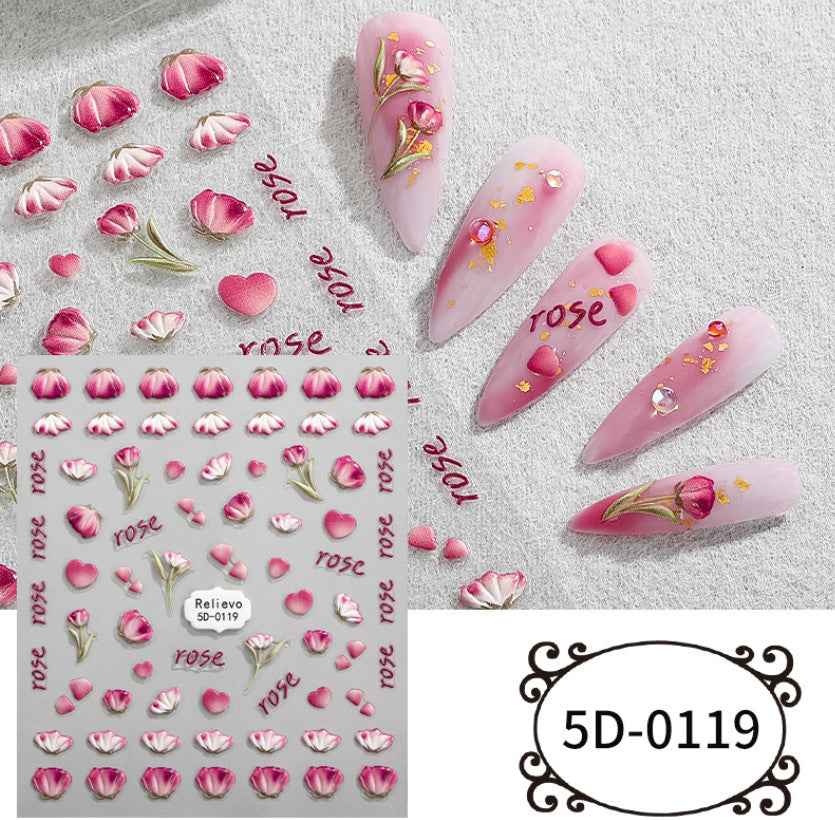 Nail Art Sticker Sheets with Butterfly, Bow, Star, and Fruit Designs - 100% Resin Decals