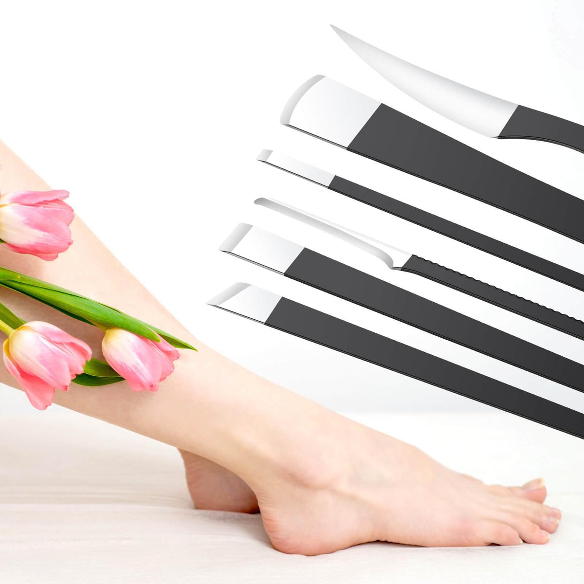 Pedicure Knife Set with Storage Box - Foot Callus and Ingrown Toenail Removal Kit