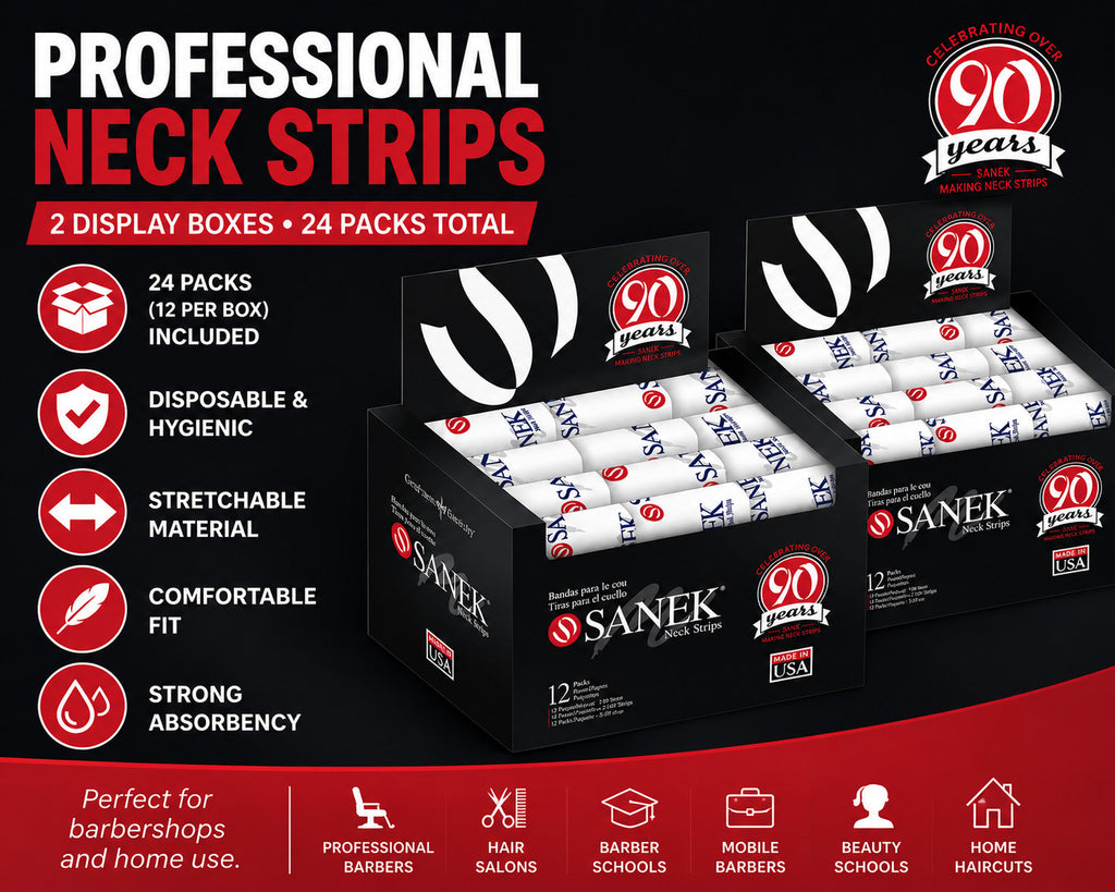 Disposable Neck Strips for Barbershops and Salons - 24 Pack