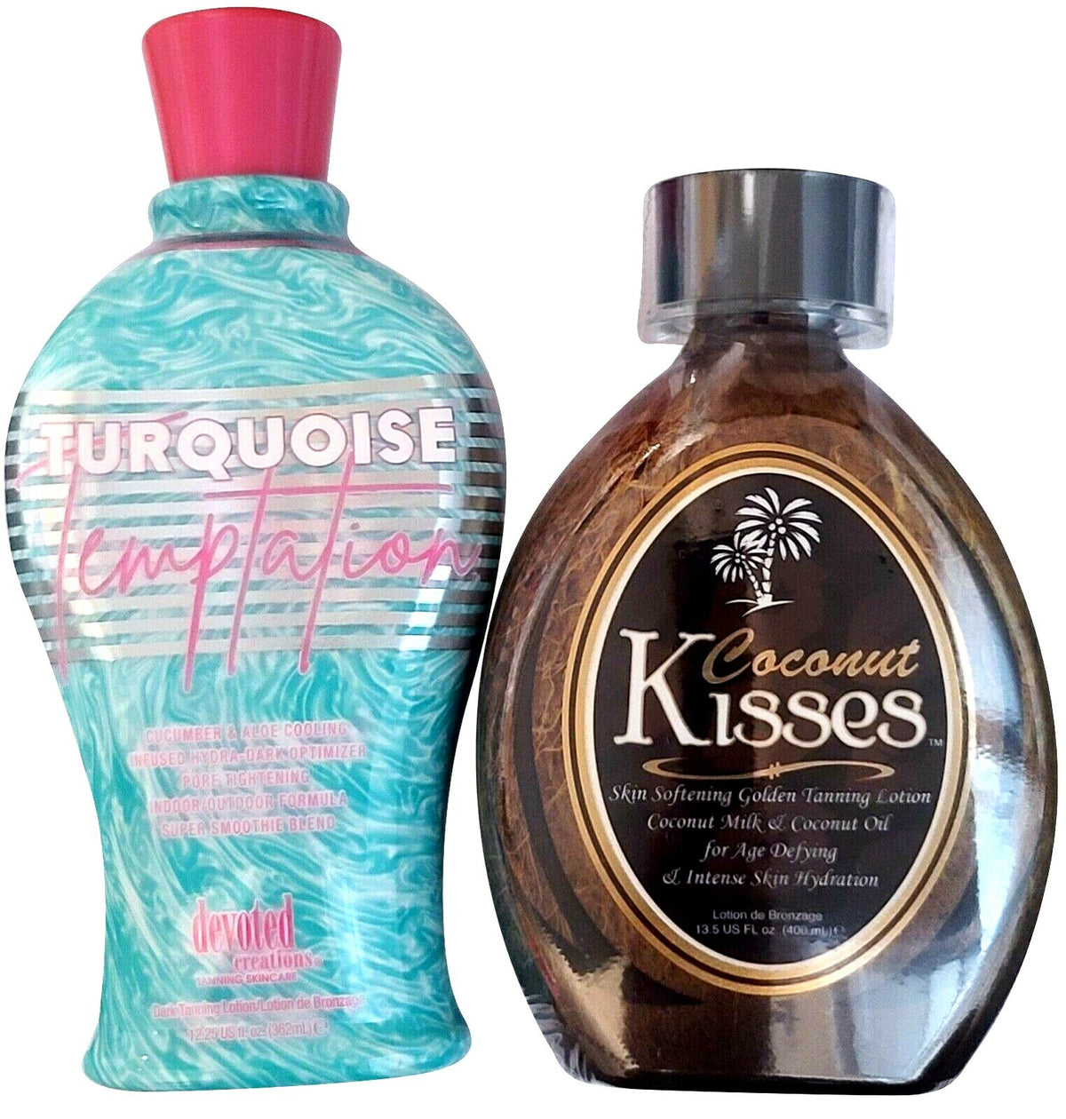 Tanning Lotion Set - Turquoise Temptation & Coconut Kisses 12.25 oz